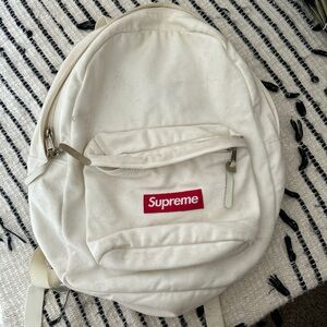 Supreme Cream Backpack with Red Logo